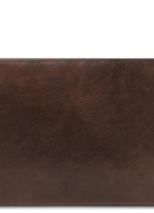 Кожаный бювар, коврик на стол руководителя (италия) tl142054 с органайзером (темно-коричневый)1 фото