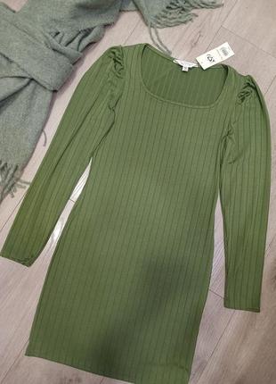 Модна сукня платье зеленое хаки мини3 фото
