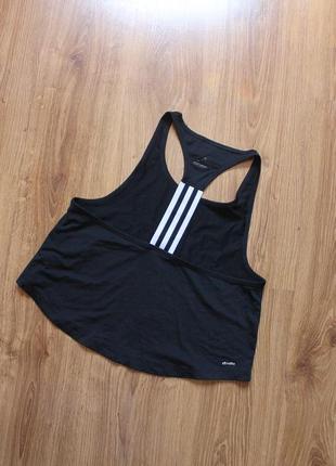 Необычная спортивная с большим лого майка adidas womens a-line 3 stripes tank black2 фото