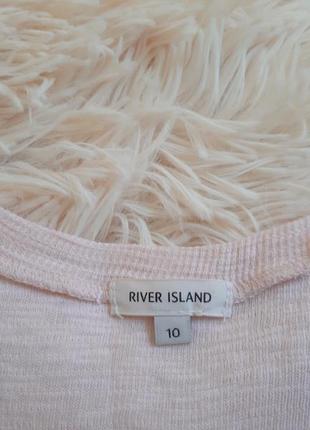 Якісна трикотажна кофточка з відкритими плечима нюдового кольору від river island3 фото