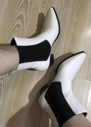 Новые кожаные стильные белые ботинки 41 р zara5 фото