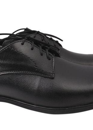 Туфли мужские из натуральной кожи, на низком ходу, на шнуровке, цвет черный, украина van kristi, 44