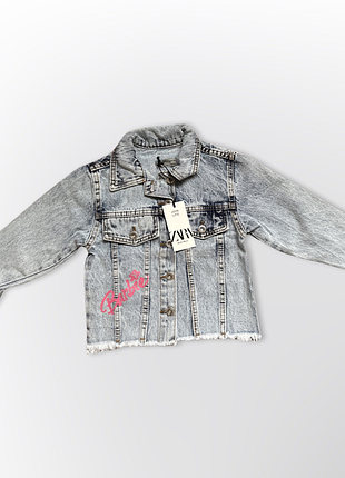 Джинсовая куртка zara "barbie" на кнопках для девочки