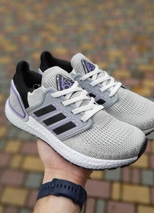 Женские кроссовки adidas ultraboost 2020 серые с сиреневым скипь sale &lt;unk&gt; smb