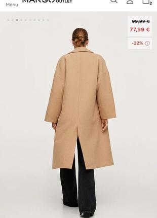 Новое женское пальто манго, оригинал, размер xl оверсайз2 фото