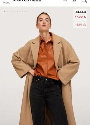 Новое женское пальто манго, оригинал, размер xl оверсайз3 фото