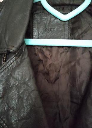 Стильная мужская куртка косуха утепленная натуральная кожа5 фото