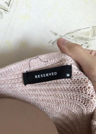 Свитер reserved, пудровый оверсайз светр пуловер свитер, вязаный свитерок5 фото