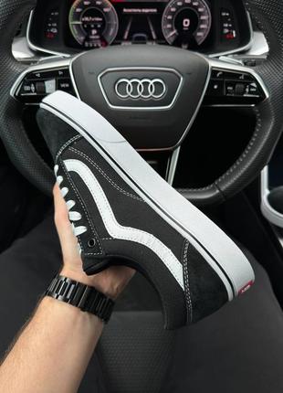 Vans old skool all black white - кроссовки мужские черные7 фото