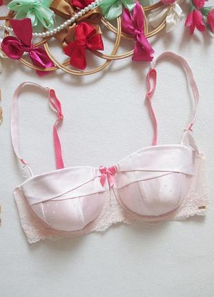 Шикарный нежно розовый бюстгальтер с кружевом f&amp;f 🍒🌺🍒