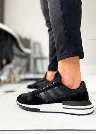 Мужские кроссовки adidas zx 500 rm "black/white"