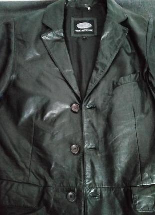 Чорний шкіряний піджак.8 фото