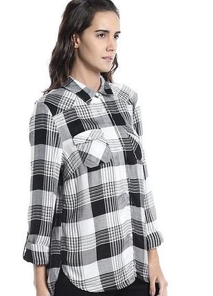 Байковая рубашка в клетку, рубашка оверсайз в клетку, клетчатая рубашка, сорочка в клітинку