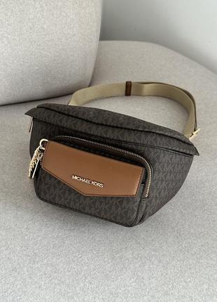 Сумка поясная michael kors maisie large pebbled leather 2-in-1 sling pack оригинал на подарок