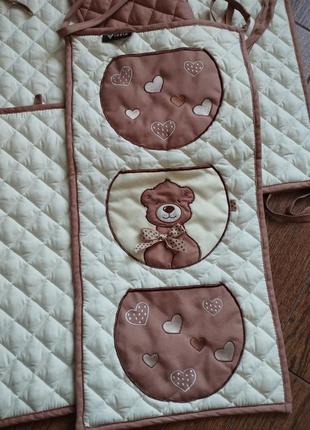 Бортики в дитяче ліжечко idea україна для дівчинки для хлопчика з медведиком  бампера захист в кроватку6 фото