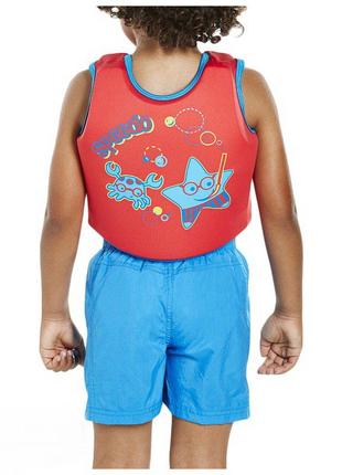 Дитячий костюм для плавання неопреновий жилет для плавання speedo sea squad swim vest im red/blue4 фото