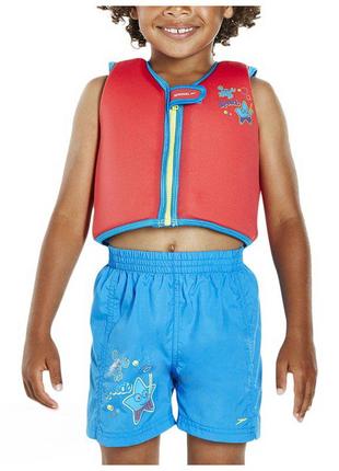 Дитячий костюм для плавання неопреновий жилет для плавання speedo sea squad swim vest im red/blue3 фото
