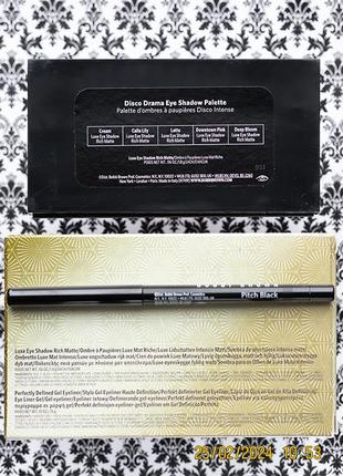 Набор bobbi brown disco drama eyeshadow palette set палетка теней и карандаш perfectly defined liner5 фото