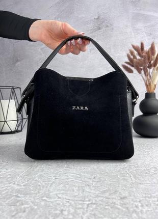 Женская сумочка zara замш