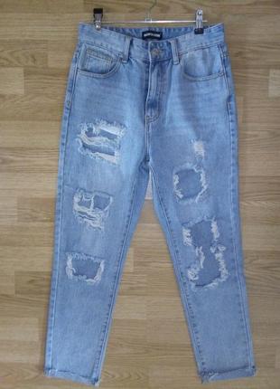Крутезные рваные джинсы мом фирма momokrom размер 42-443 фото