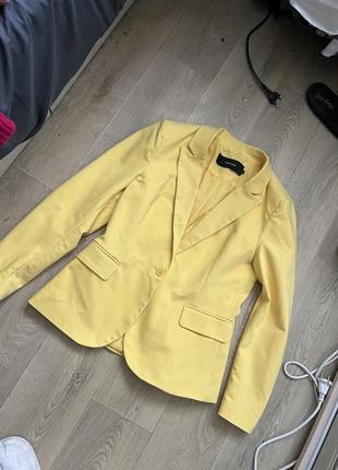 Жакет пиджак жовтий желтый1 фото