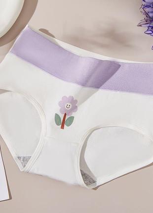 Хлопковые трусики слипы с высокой посадкой набор 4 шт.