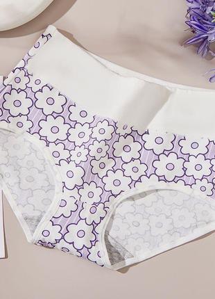 Хлопковые трусики слипы с высокой посадкой набор 4 шт.