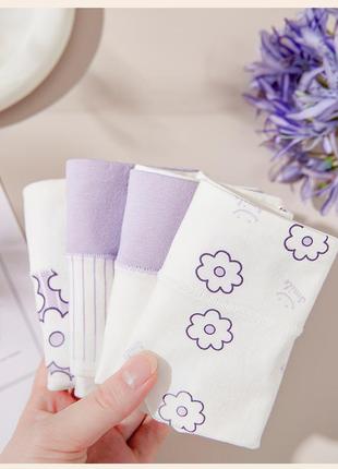 Хлопковые трусики слипы с высокой посадкой набор 4 шт.