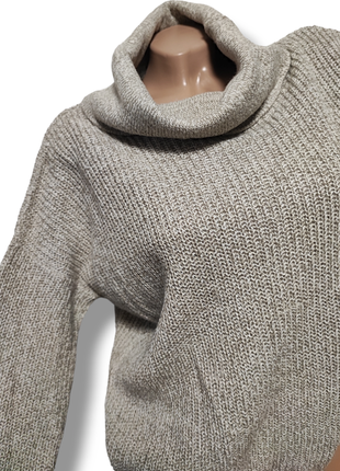 Теплый укороченный свитер с завязкой тепла кофта под горло шерсть4 фото