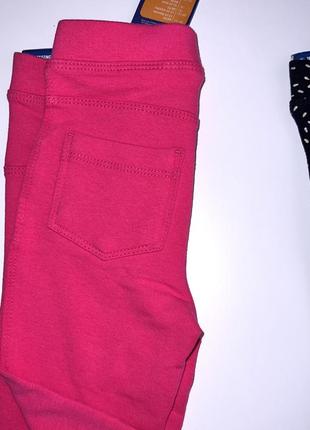 🌈 джеггинсы для девочки с карманчиками. 🎀 розовые без утепления 🎀 черные с белым на утеплении/60/924 фото