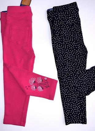 🌈 джеггинсы для девочки с карманчиками. 🎀 розовые без утепления 🎀 черные с белым на утеплении/60/922 фото