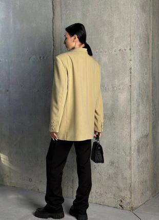 Длинный классический пиджак качественный прямой воротник на подкладке жакет пуговицы стиль плечики плетенки пуговицы карман воротник длинный оверсайз объемный карманы4 фото