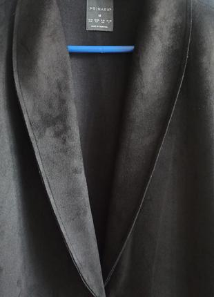 Удлиненный пиджак, блейзер, теплый, под замш, материал неопрен.8 фото