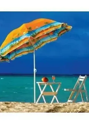 Зручна пляжна парасолька з нахилом anti-uv пальми 2 метри в чохлі1 фото