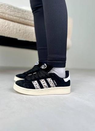 adidas Men campus черные с леопардовыми полосками