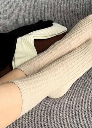 Жіночі зимові високі кашемірові трендові шкарпетки в рубчик корона 36-41р3 фото