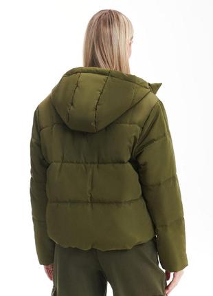 Куртка пуфер тепла укорочена оверсайз пальто парка пуховик базова трендова2 фото