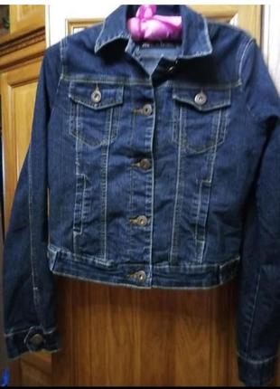 3 дня!короткая джинсовая куртка пиджак, жакет house of denim темно синий цвет стрейч2 фото