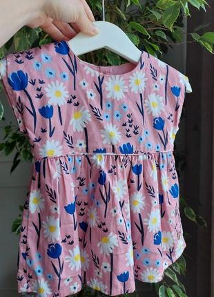 Сукня на дівчинку 9 12 міс місяців в квітковий принт платье на девочку 9 12 мес цветочный принт8 фото