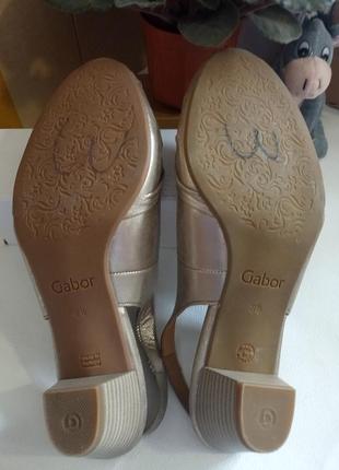 Женские босоножки на каблуке gabor (сток, широкая стопа, мягкая кожа, германия) #11766 фото