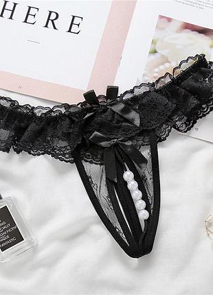 Чорні еротичні трусики стрінги пів обхват 28-52 см, висота - 17 см підійдуть на розмір xs/s/m