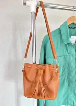 Новая коричневый сумка-мешок 👜🤎2 фото