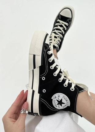 Женские кеды converse chuck taylor vintage 70 plus hi blackwhite6 фото