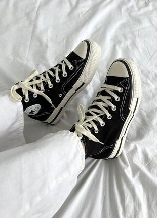 Женские кеды converse chuck taylor vintage 70 plus hi blackwhite2 фото