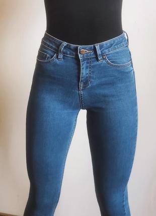 Мягкие синие джинсы skinny от new look
