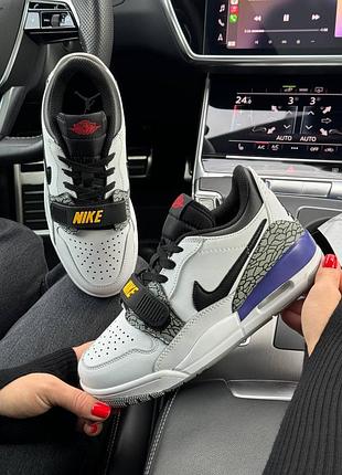 Женские кроссовки nike air jordan legacy 312 low / найк джордан / демисезонные / весенние, летние, осенние / обувь / кожа / белые, черные, серые3 фото