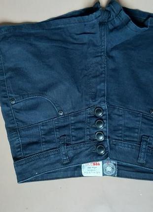 Темно синие  джинсовые шорты6 фото