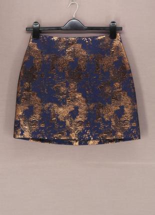 Красивая жаккардовая юбка "new look" с медным блеском, uk12/eur40.
