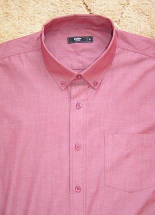 Рубашка мужская cotton traders (англия) хлопок xl xxl17,5"  бордовая вишневая