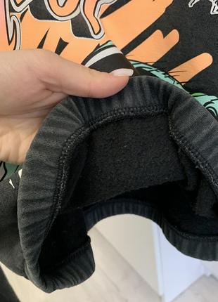 Укороченный свитшот с принтом, вареный свитшот